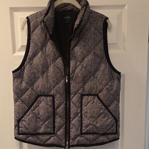 J. Crew Black and White Quilted Vest